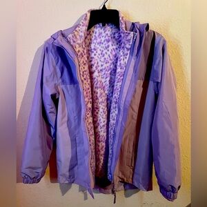 Girls EDDIE BAUER Lavendar Jacket with removable flannel lining. Size 14/16
